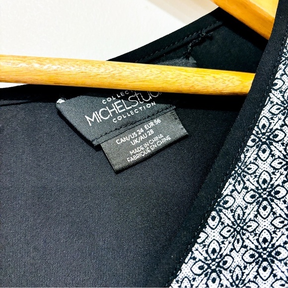 MICHEL STUDIO Grey and black patterned top - Picture 7 of 8